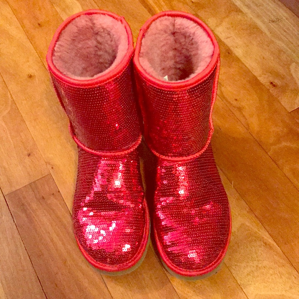 Red sparkly UGGs